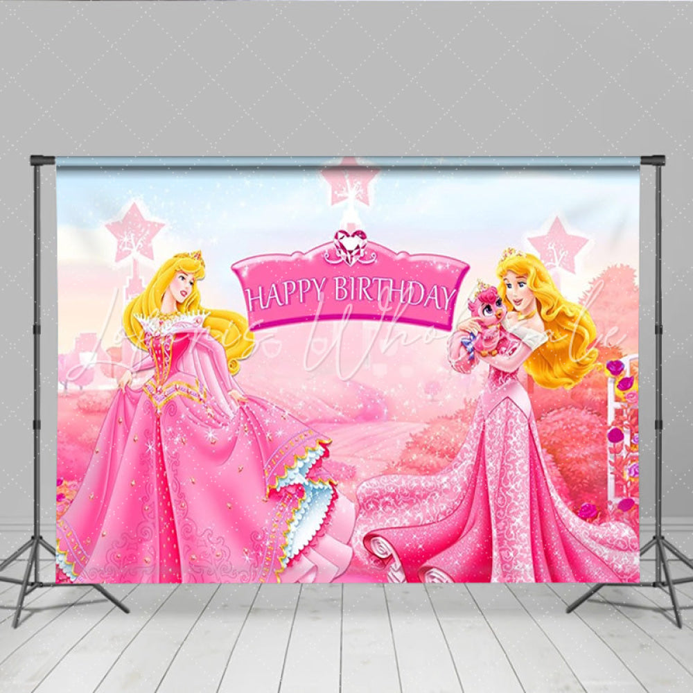 Disney Pink Princess Sparkle Backdrop For Birthday Party Decorations
