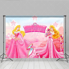 Disney Pink Princess Sparkle Backdrop For Birthday Party Decorations