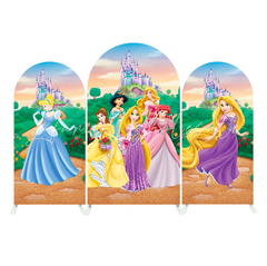 Disney Princess Birthday Party Background Arch Backdrop Wall Cloth Cover