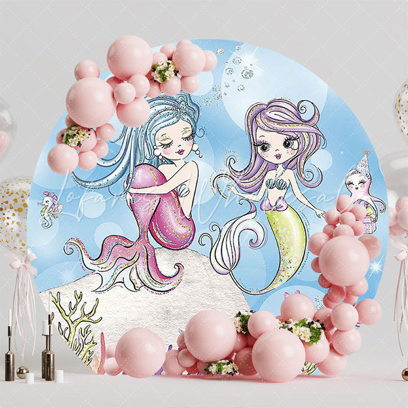 Divas Mermaid Round Backdrop for Fantasy Celebration