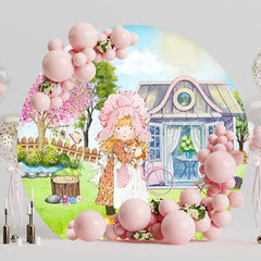 Doll House Round Backdrop For Kids Party Celebration Fun