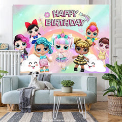 Lofaris Doll Toy Girls Happy Birthday Party Photography Backdrop