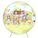 Dollhouse Sweet Round Backdrop for Girls Party