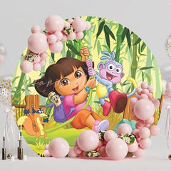 Dora The Explorer Adventure Round Backdrop For Kids Celebration