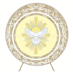 Dove Baptism Round Backdrop for Spiritual Ceremony Event