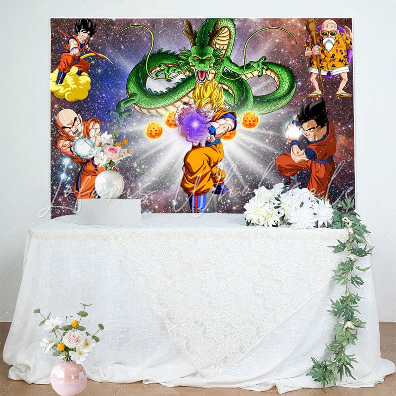 Dragon Ball Backdrop For Children Birthday Party Decoration