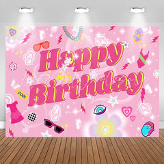 Lofaris Dreamlike Heart Pink Birthday Backdrop For Girl