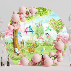 Dreamy Enchanted Garden Birthday Party Round Backdrop For Magic Touch