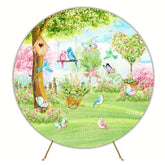 Dreamy Enchanted Garden Birthday Party Round Backdrop For Magic Touch