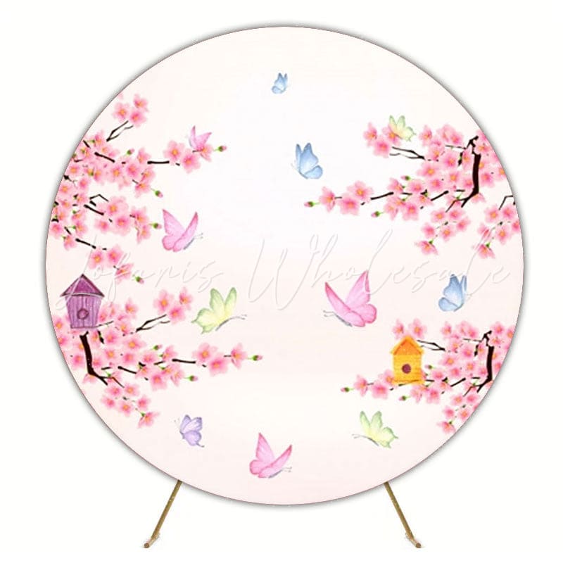 Dreamy Enchanted Garden Round Backdrop For Birthday Celebration