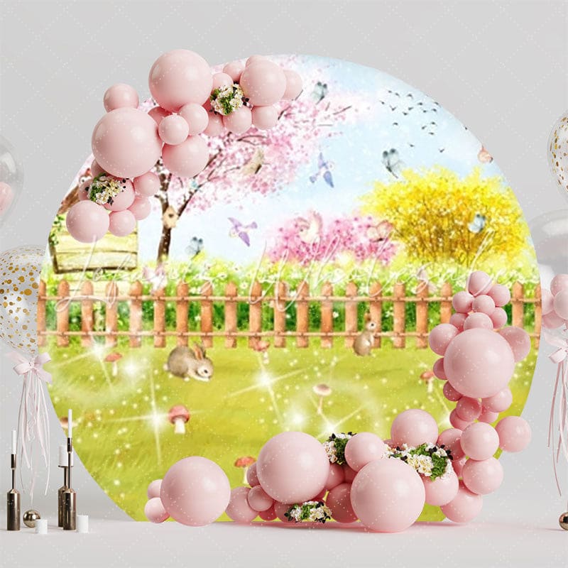 Dreamy Enchanted Garden Round Backdrop For Magical Party Atmosphere
