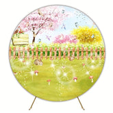 Dreamy Enchanted Garden Round Backdrop For Magical Party Atmosphere