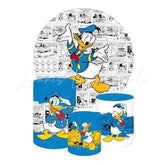 Duck Donald Themed Round Backdrop and Cylinders Kit for Parties