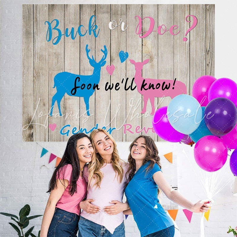 Lofaris Duck or Doe Gender Reveal Photo Backdrop for Baby Shower