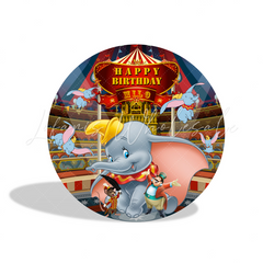Dumbo Theme Birthday Party Round Backdrop Cover Plinth Cylinder Pedestal Cover