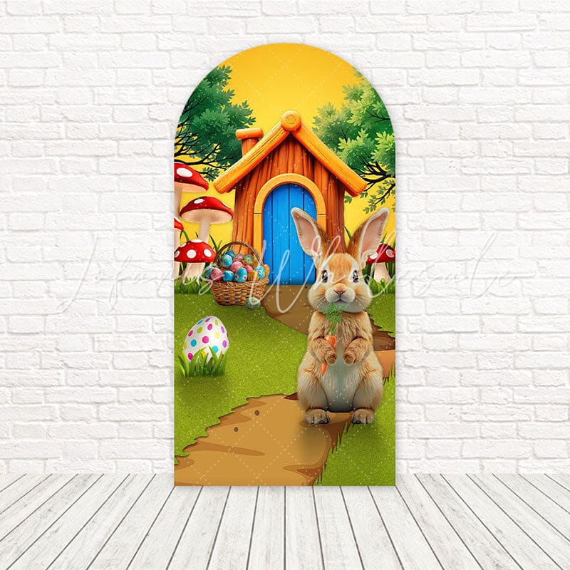 Easter Bunny Hutch Cute Spring Arch Backdrop For Egg Hunt Gathering