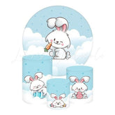 Easter Bunny Themed Round Backdrop and Cylinders Kit for Events