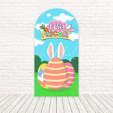 Easter Eggs Feliz Pascoa Bright Color Arch Backdrop For Festive Moment