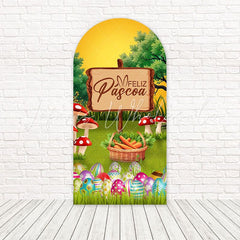 Easter Eggs Grassland Soft Bloom Arch Backdrop For Outdoor Holiday Fun