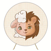 Easter Lamb and Lion Round Backdrop for Spring Celebration