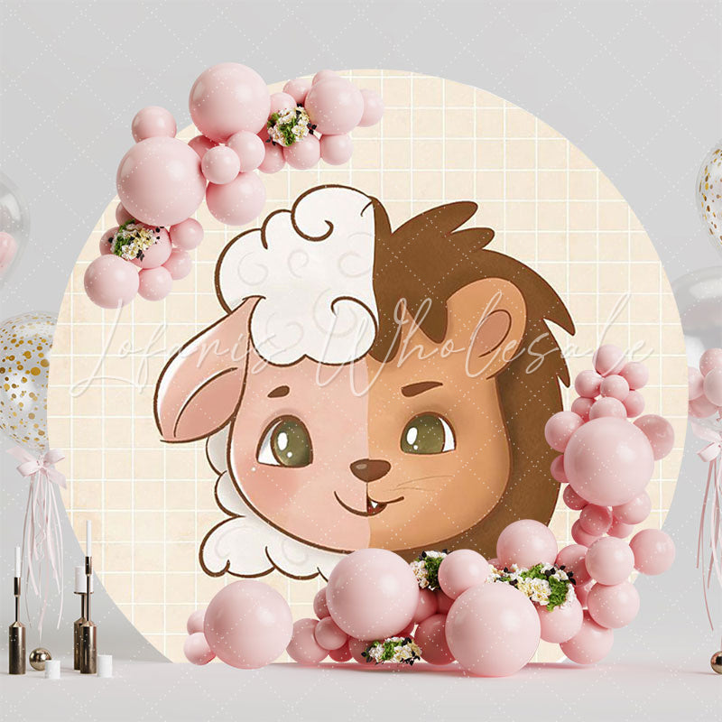 Easter Lamb and Lion Round Backdrop for Spring Celebration