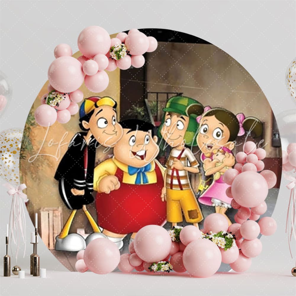 El Chavo Cartoon Classic Round Backdrop For Nostalgic Events