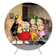 El Chavo Cartoon Classic Round Backdrop For Nostalgic Events