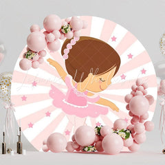 Elegant Ballet Dancer Birthday Party Round Backdrop For Special Event