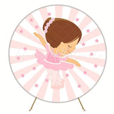 Elegant Ballet Dancer Birthday Party Round Backdrop For Special Event
