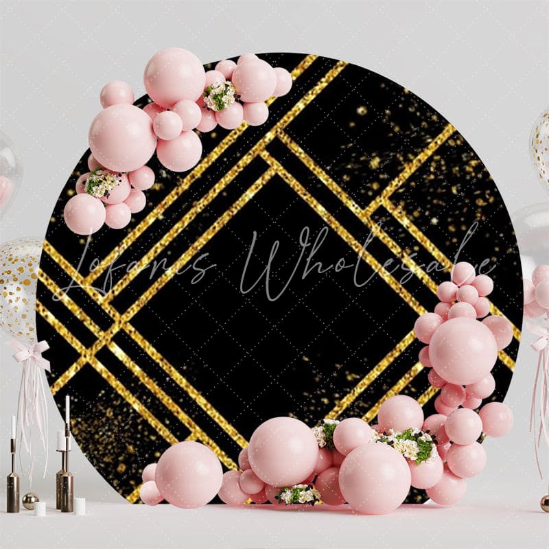 Elegant Black Classic Round Backdrop For Stylish Celebrations