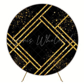 Elegant Black Classic Round Backdrop For Stylish Celebrations