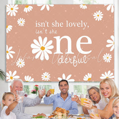 Lofaris Elegant Fallen Flowers Happy 1St Birthday Backdrop