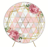 Elegant Pink Flowers Roses Party Round Backdrop For Romantic Feel
