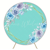 Elegant Roses Flowers Green Round Backdrop For Spring Party