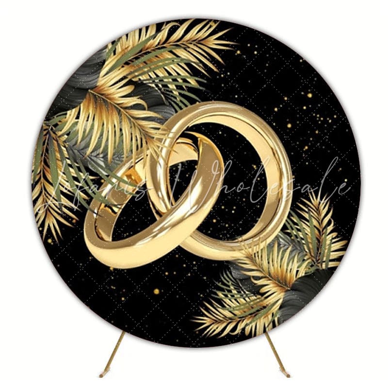 Elegant Wedding Ring Round Backdrop For Romantic Celebration