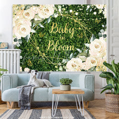 Lofaris Elegant White Flower Green Baby In Bloom Backdrop