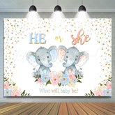 Lofaris Elephant And Floral Cute Baby Shower Backdrop
