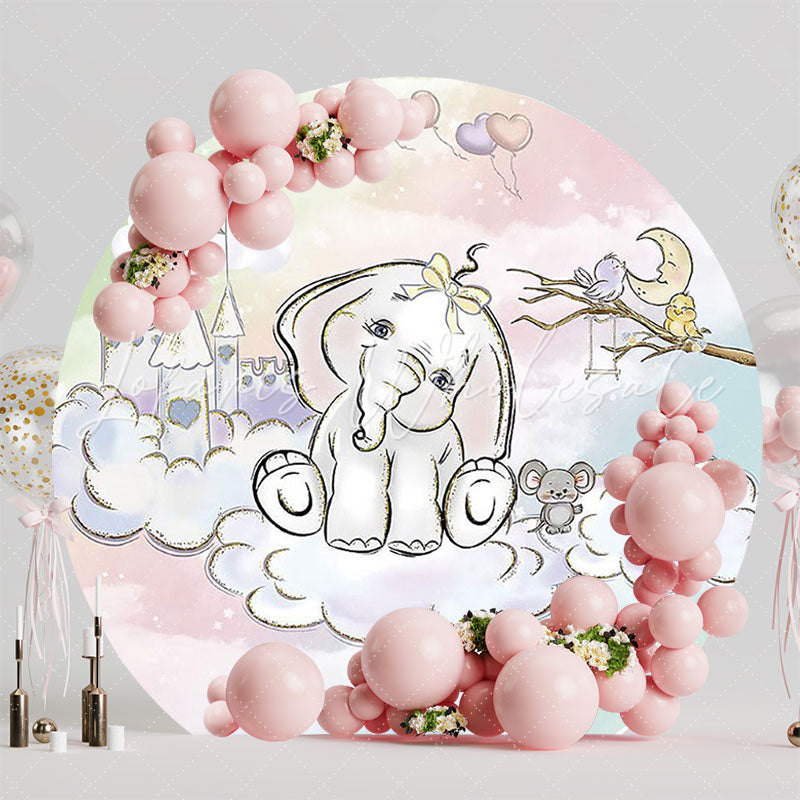 Elephant Castle Round Backdrop for Safari Themed Event
