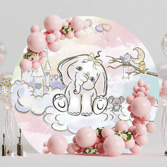 Elephant Castle Round Backdrop for Safari Themed Event