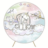 Elephant Castle Round Backdrop for Safari Themed Event