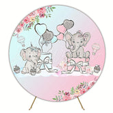 Elephant Gift Boxes Round Backdrop for Baby Shower Party