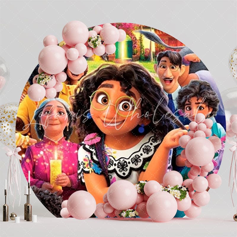 Encanto Mirabel Magic Round Backdrop For Birthday Celebration