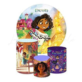 Encanto Themed Round Backdrop and Cylinders Kit for Kids