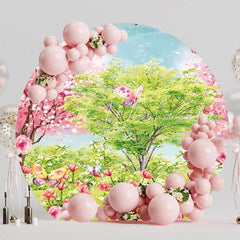 Enchanted Garden Round Backdrop For Dreamy Birthday Party Decor