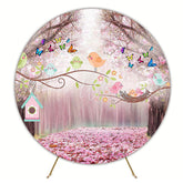 Enchanted Path with Birds Round Backdrop for Magical Event