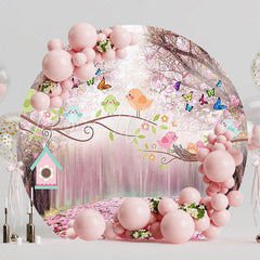 Enchanted Path with Birds Round Backdrop for Magical Event