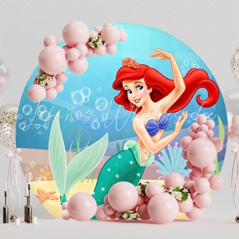 Enchanting Ariel Mermaid Round Backdrop For Fantasy Celebration