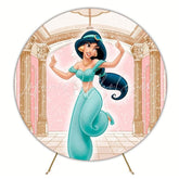 Enchanting Jasmine Princess Round Backdrop For Arabian Fairytale Party