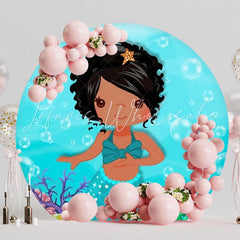 Enchanting Mermaid Round Backdrop For Underwater Fantasy Celebration
