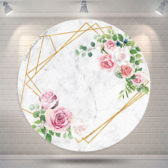 Lofaris Engagement Marbling Wedding Round Backdrop Cover
